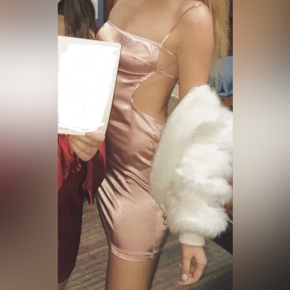 Pink Satin Back/Side Cutout Dress size XS/S